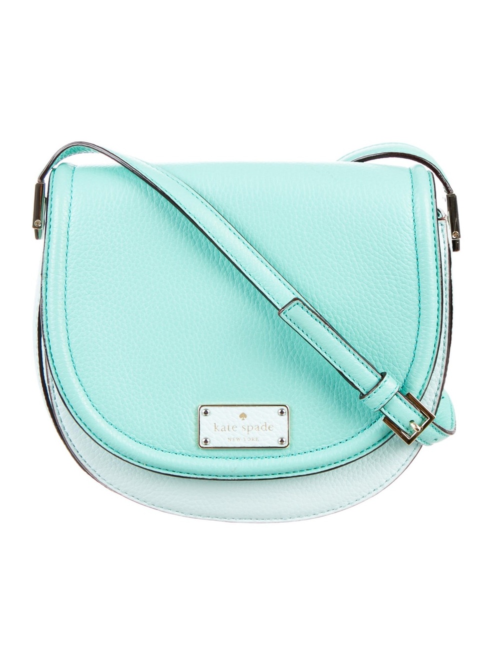 Kate Spade Aqua Leather Oliver Street Lilly Saddle Bag Crossbody DISCONTINUED